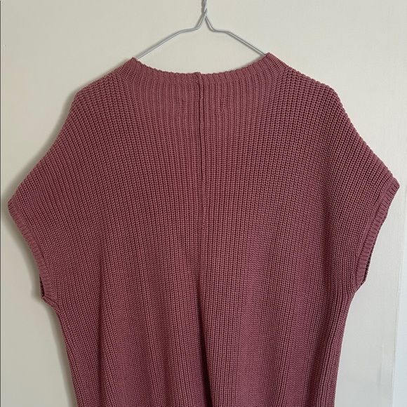 Pink Knit Sweater Vest with Pocket - Picture 3 of 3